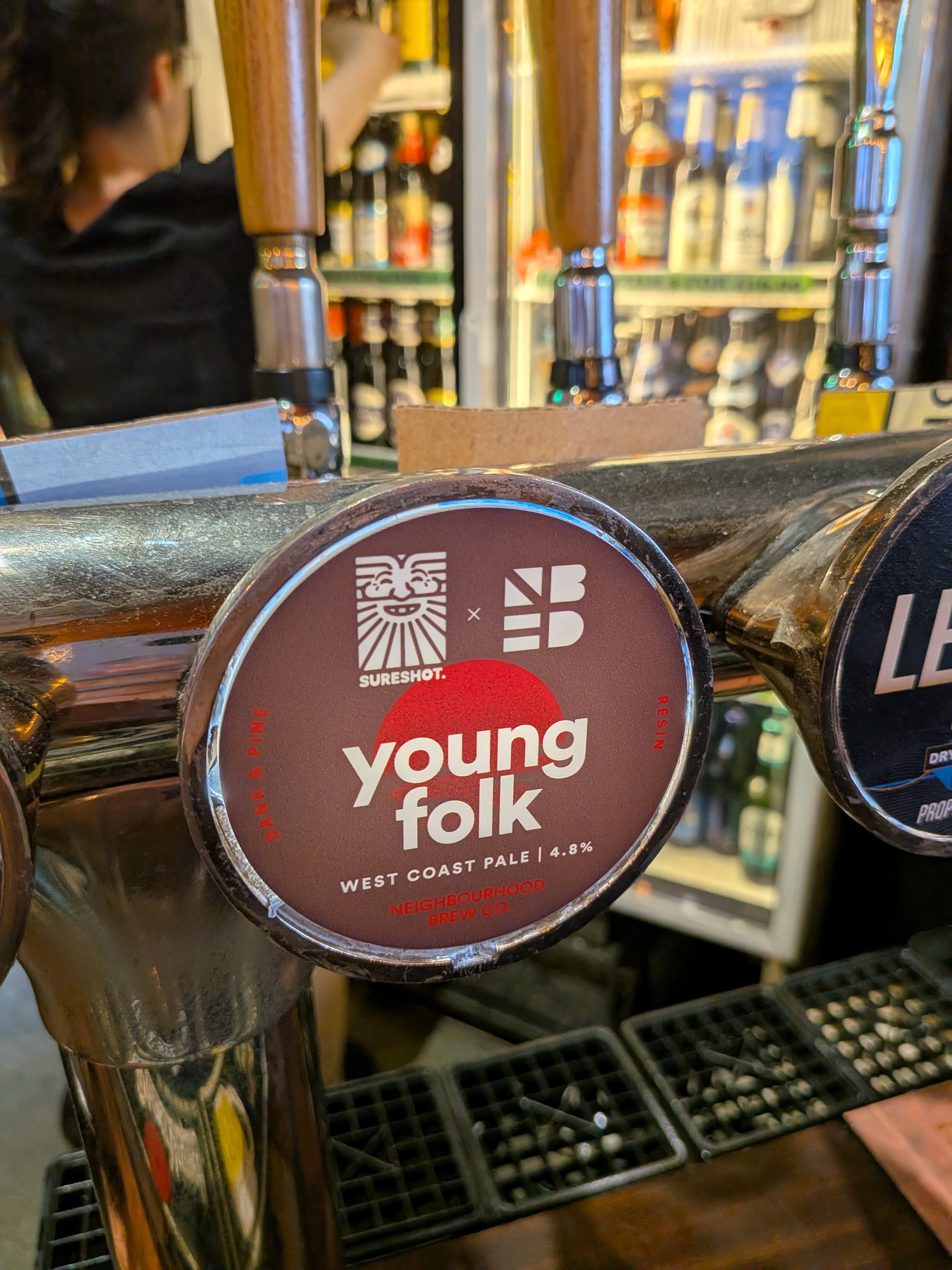 A Young Folk west coast pale ale tap at the pub