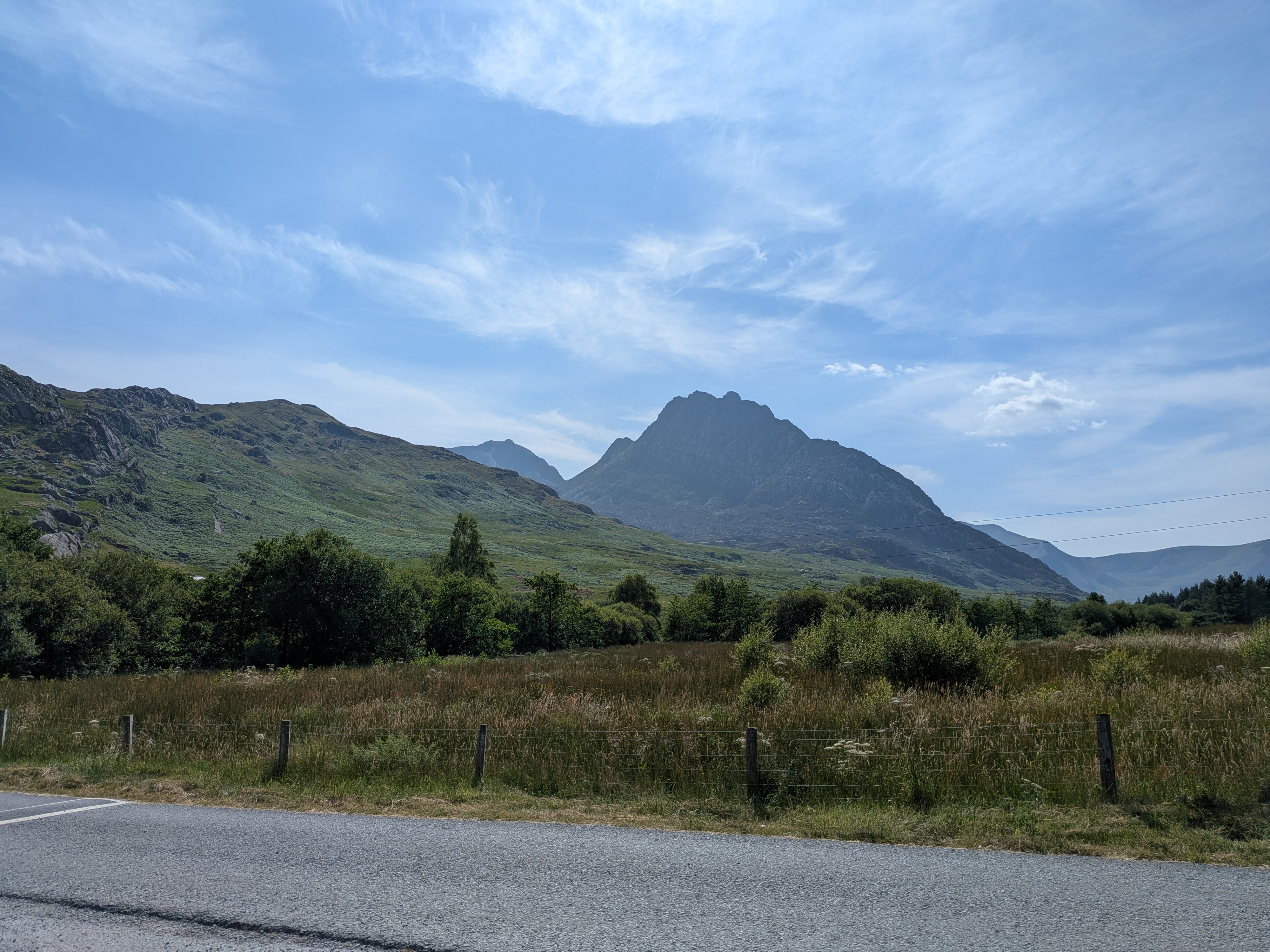 Tryfan mountain in Eryri (Snowdonia) seen from the roadside